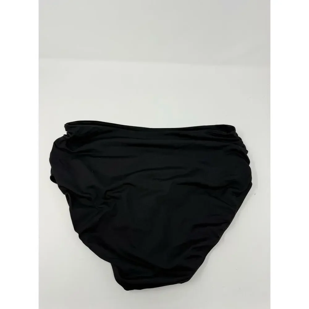 Anne Cole Women's Black Bikini Bottoms L